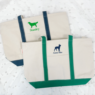 Personalized Dog Boat Tote Bag - Barn Street Designs