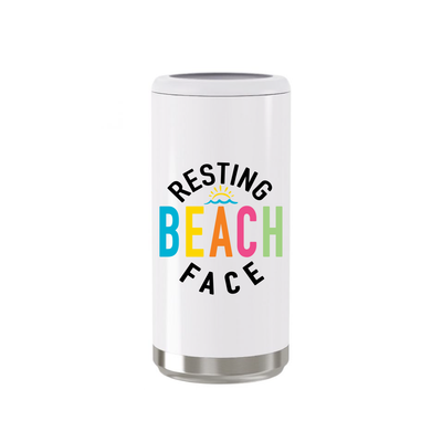 Resting Beach Face Skinny Can Coolers - Barn Street Designs