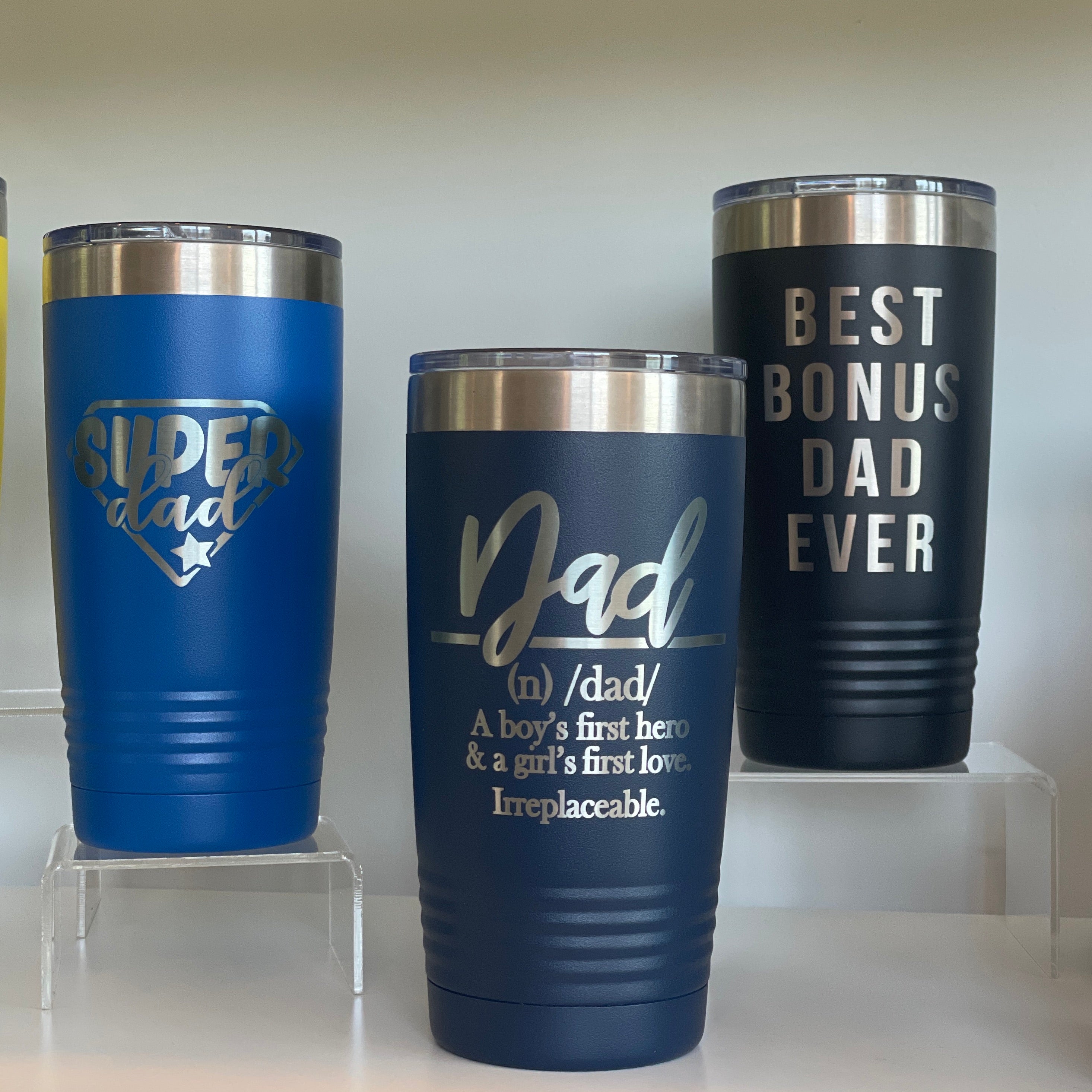 Personalized 20 oz. Vacuum Insulated Stainless Steel Tumblers - Best Dad By  Par