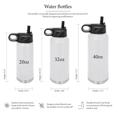 Personalized Heart Water Bottle - Barn Street Designs
