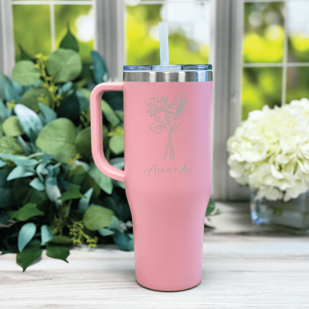 Birth Flowers Personalized 40oz Tumbler