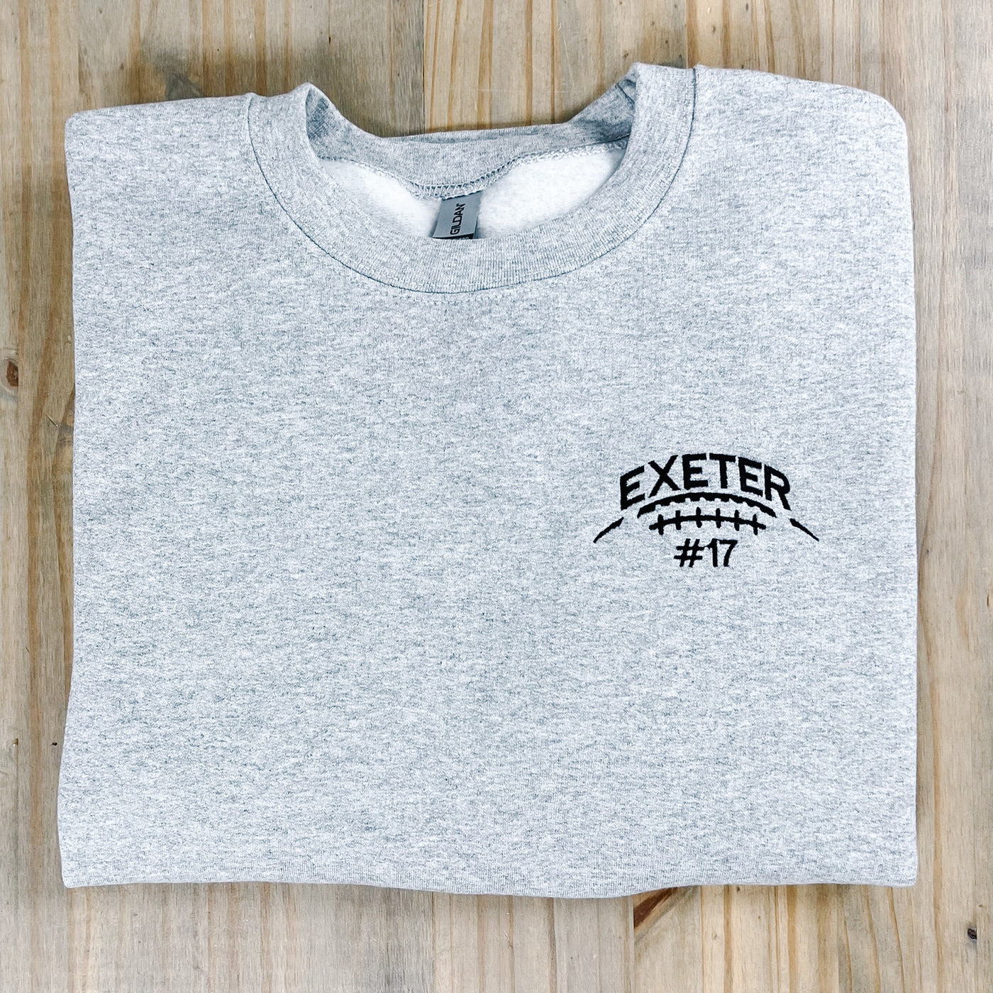 Embroidered Football Sweatshirt - Barn Street Designs