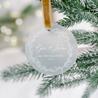 First Christmas Engaged Ornament - Barn Street Designs
