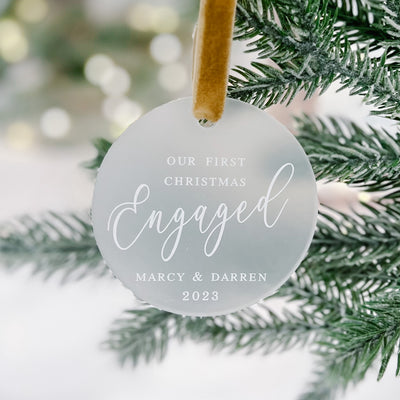 Our First Christmas Engaged Ornament - Barn Street Designs