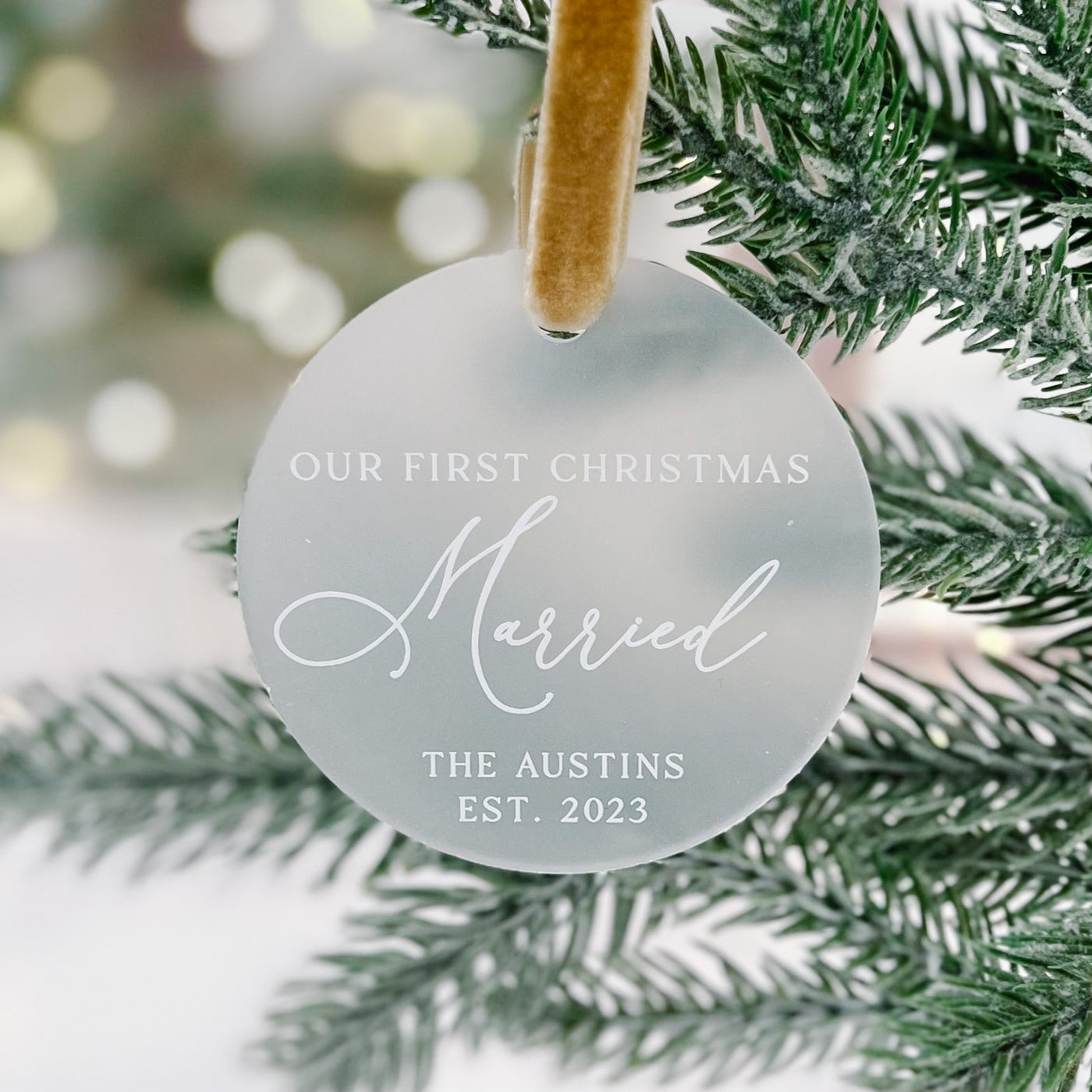 Our First Married Christmas Ornament - Barn Street Designs