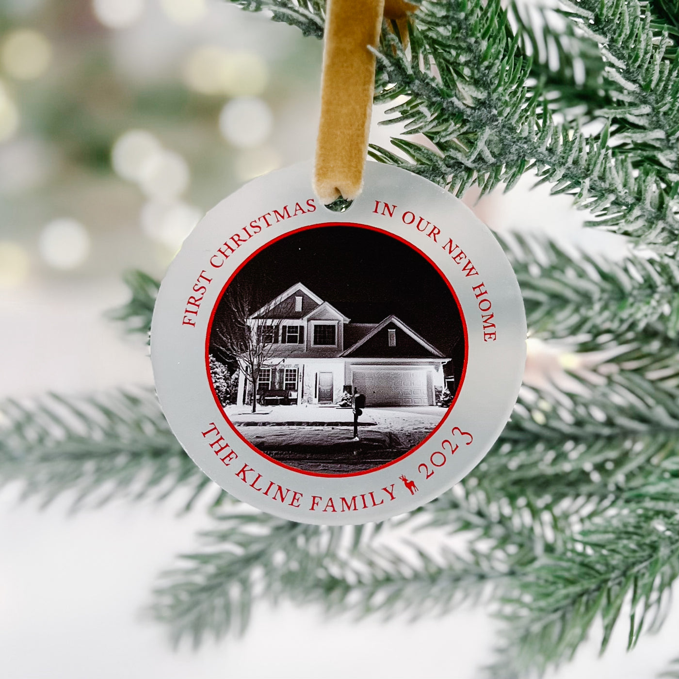 First Christmas in our New Home Photo Ornament - Barn Street Designs