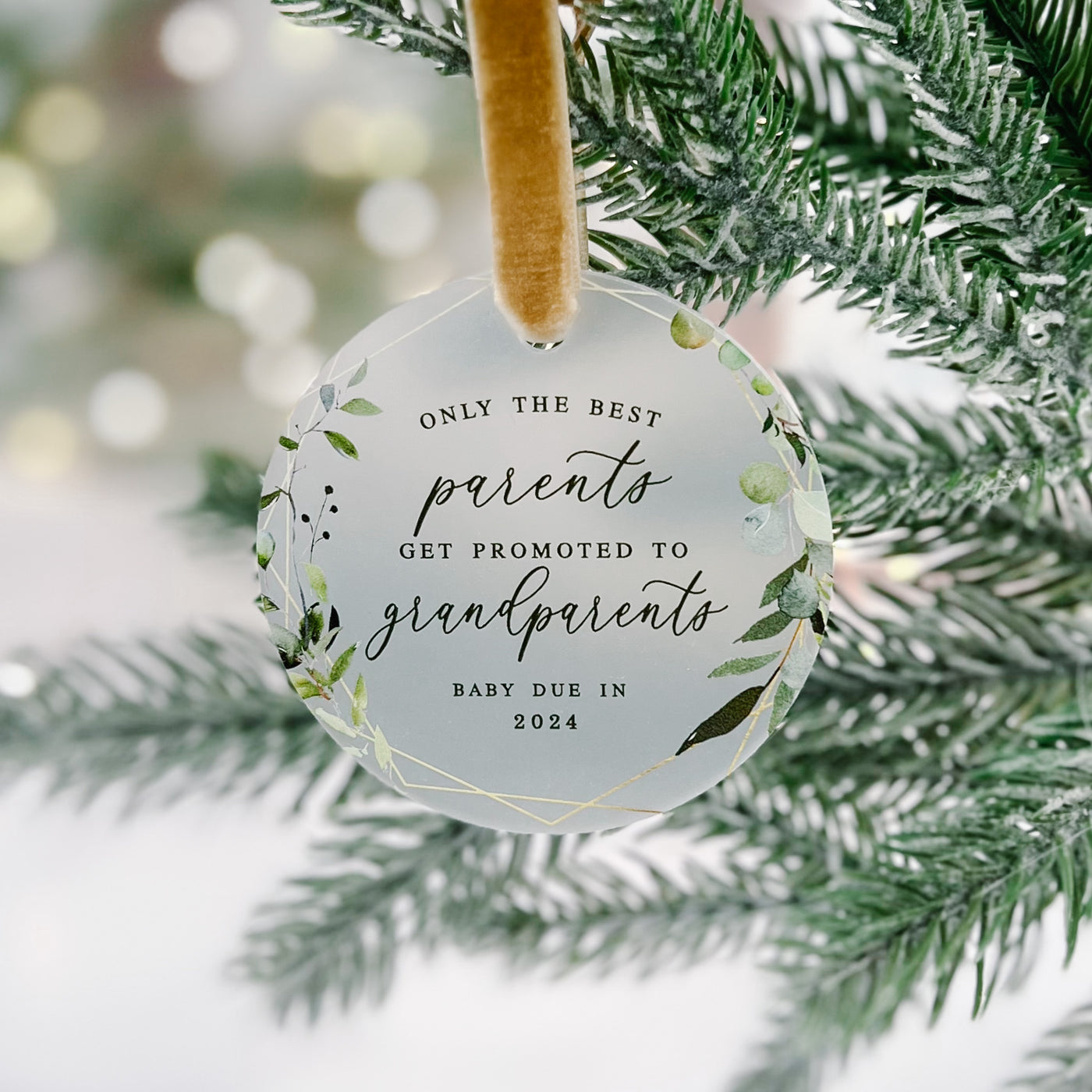 The Best Parents Get Promoted Christmas Ornament - Greenery - Barn Street Designs