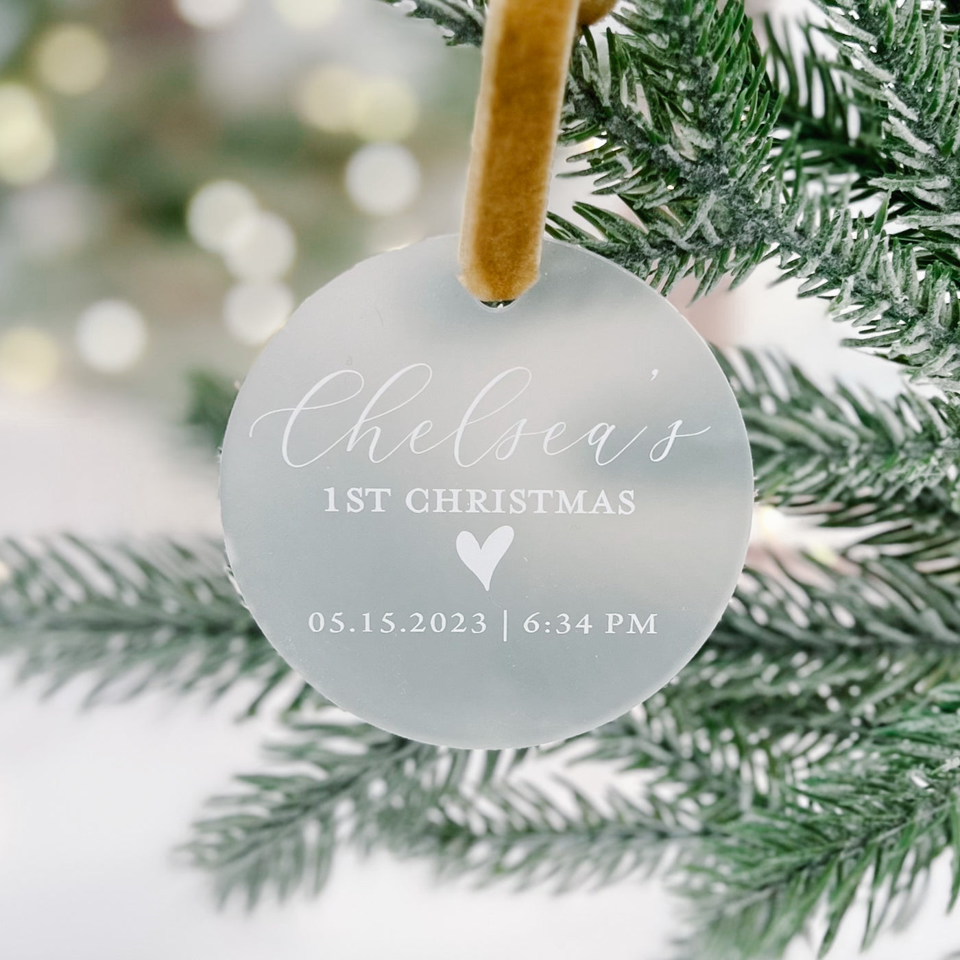 Personalized Baby's First Christmas Ornament with Birth Stats - Barn Street Designs