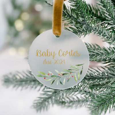 Baby Christmas Ornament - Holly - Barn Street Designs