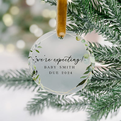 We're Expecting Christmas Ornament - Greenery - Barn Street Designs