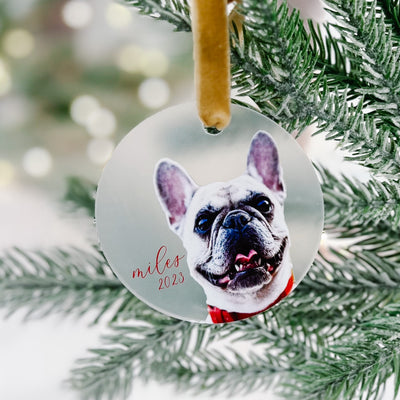 Simple Pet Photo Christmas Ornament - Barn Street Designs