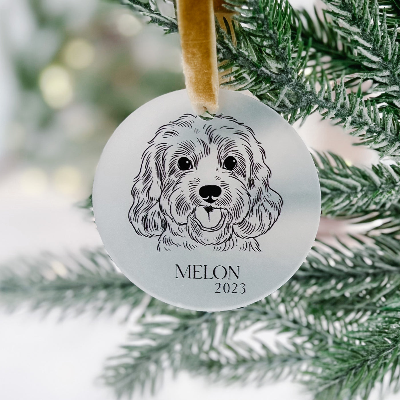 Custom Illustration Pet Christmas Ornament - Barn Street Designs
