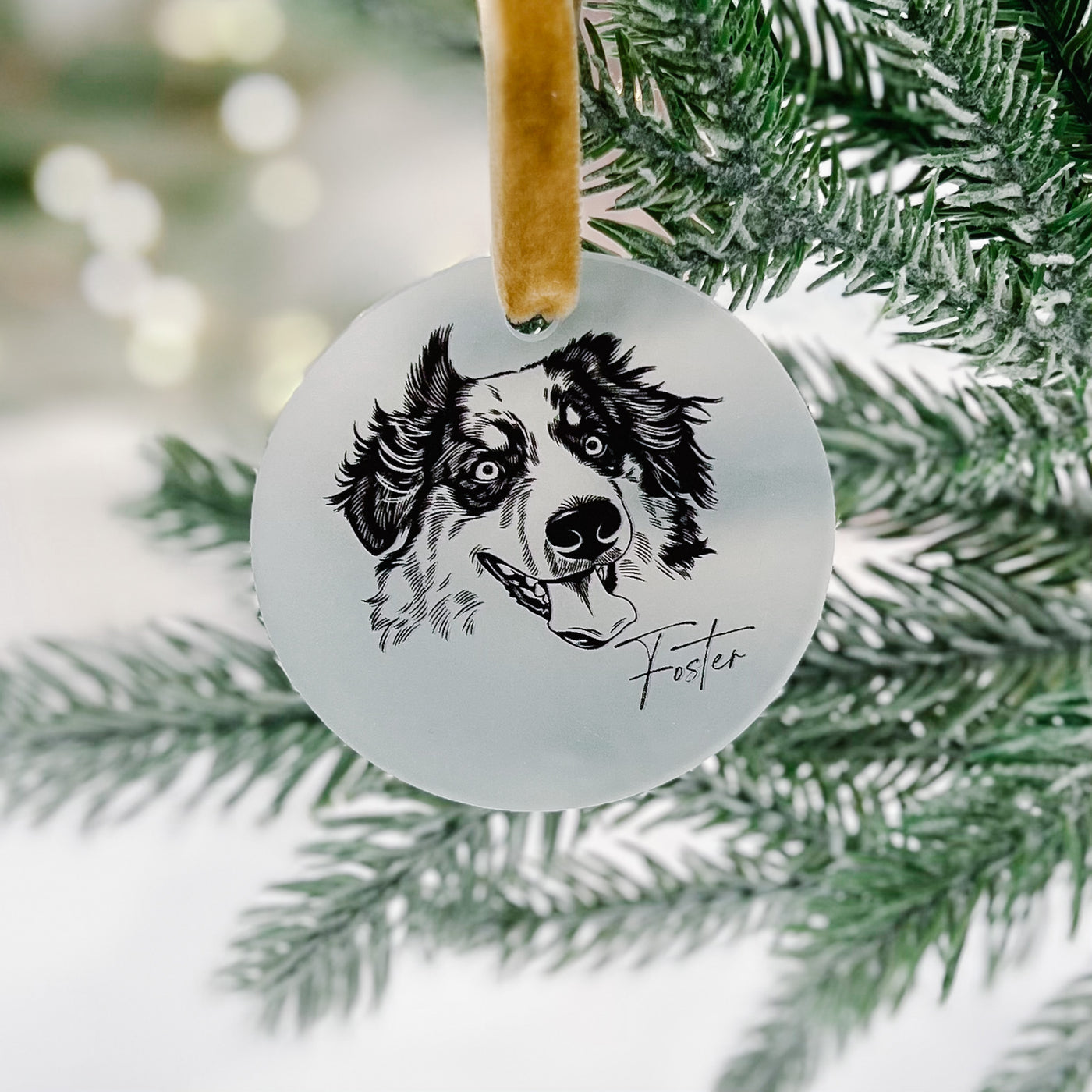 Illustrated Pet Christmas Ornament - Barn Street Designs