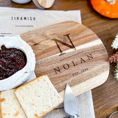 Customized Marble and Acacia Wood Entertaining Charcuterie Board