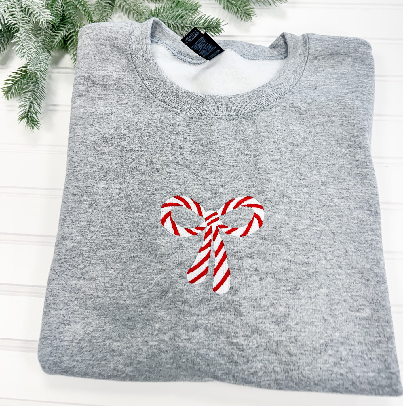 Peppermint Christmas Bow Sweatshirt