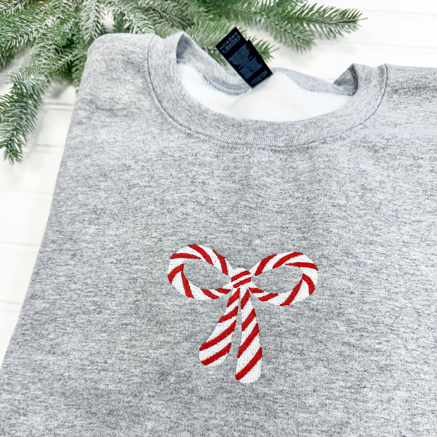 Peppermint Christmas Bow Sweatshirt