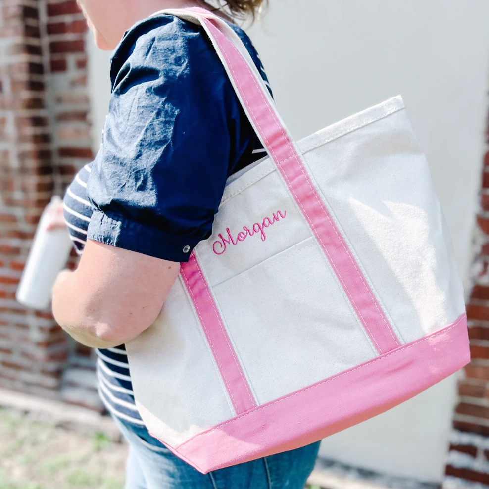 Personalized Boat Tote and Cosmetic Bag Set Barn Street Designs