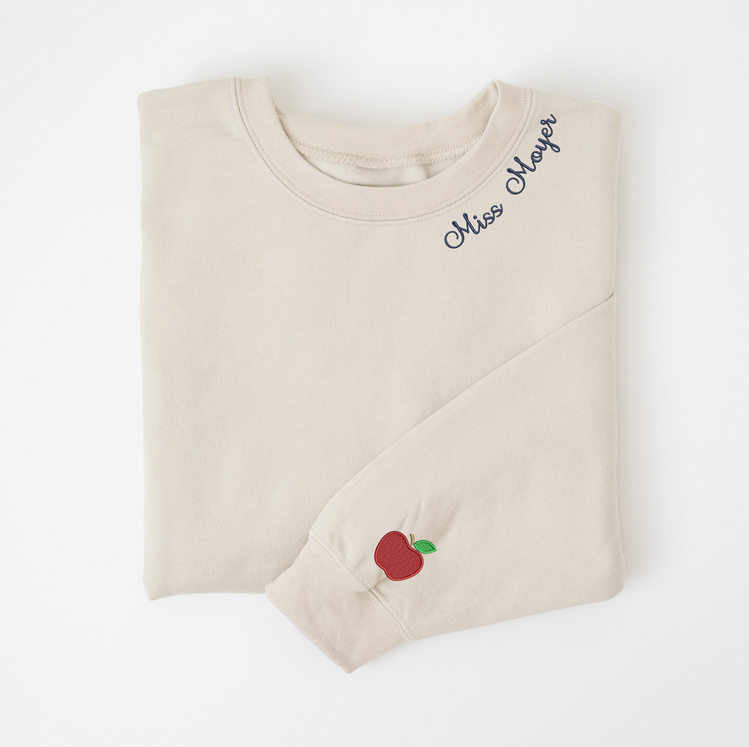 Custom Teacher Embroidered Sweatshirt