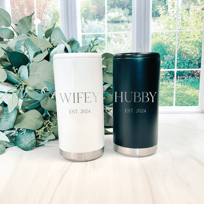 Hubby and Wifey Can Cooler Gift Set
