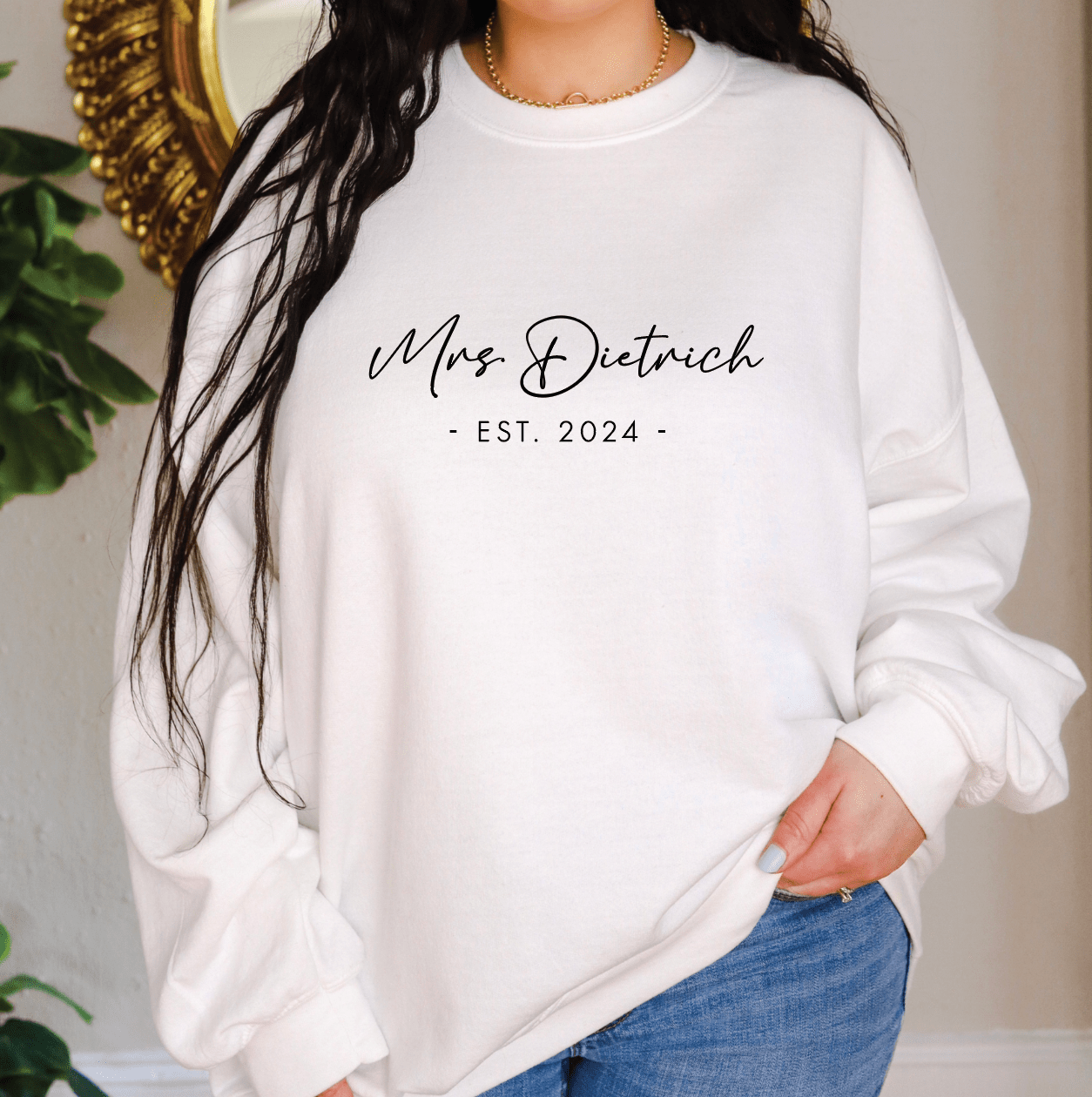 Custom Mrs Last Name Sweatshirt