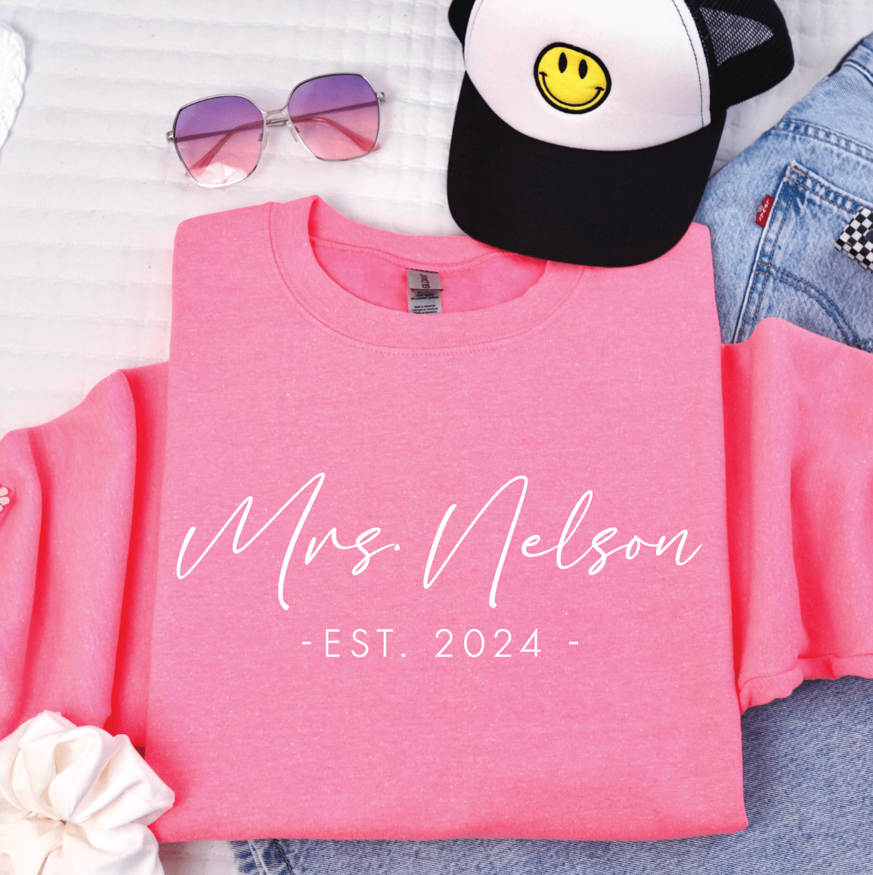 Custom Mrs Last Name Sweatshirt