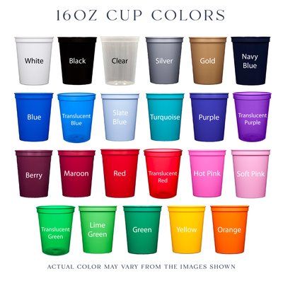 Custom Location Champagne Club Bachelorette Stadium Cups