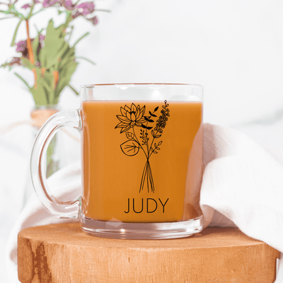 Birth Flower Glass Mug