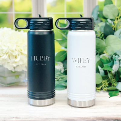 Hubby and Wifey Water Bottle Gift Set - Barn Street Designs