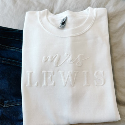 Personalized Bride Embossed Puff Print T-Shirt