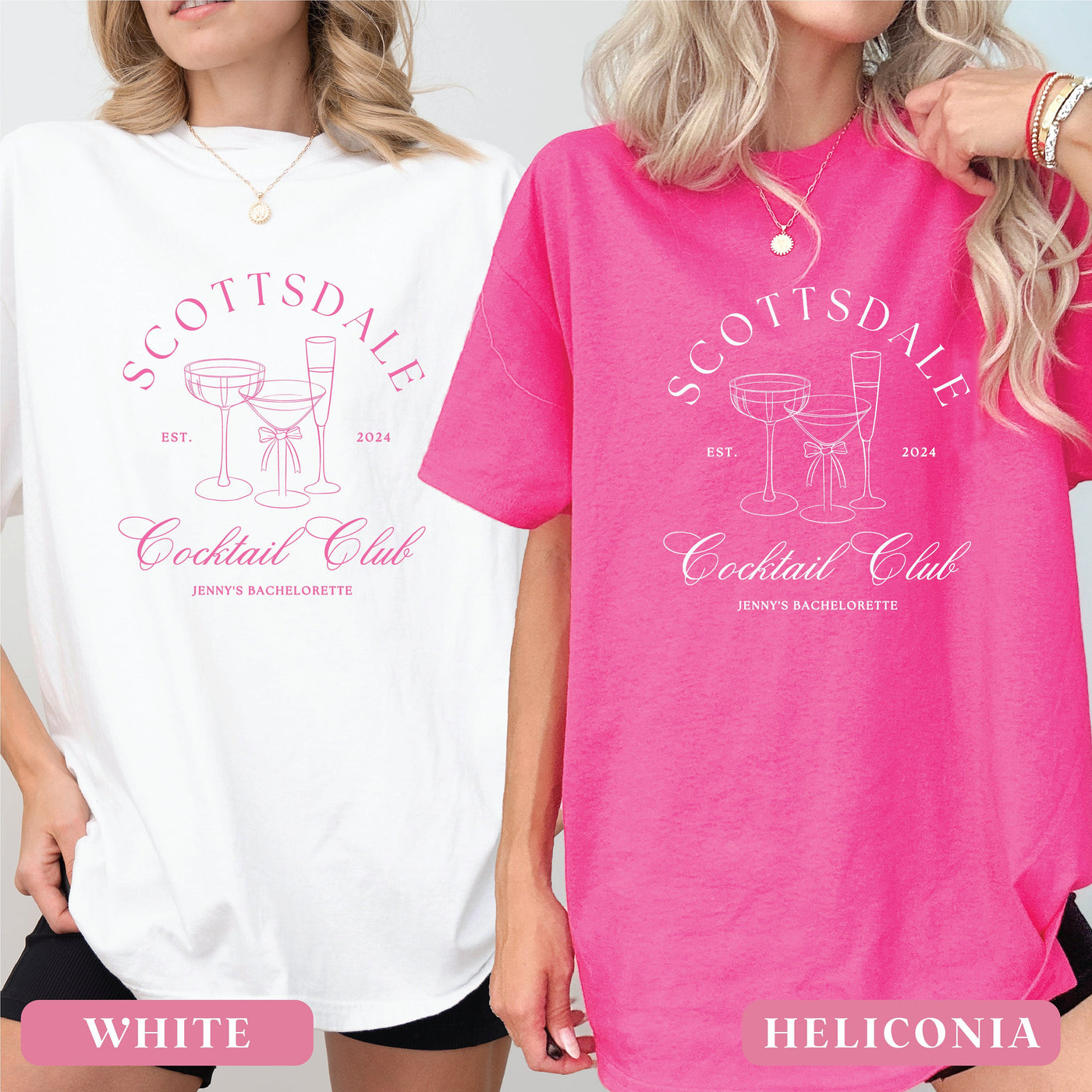Scottsdale Cocktail Club Bachelorette T-Shirt - Bachelorette Party Shirts, Luxury Shirts, 1717 Comfort Colors, Custom Bachelorette Shirts