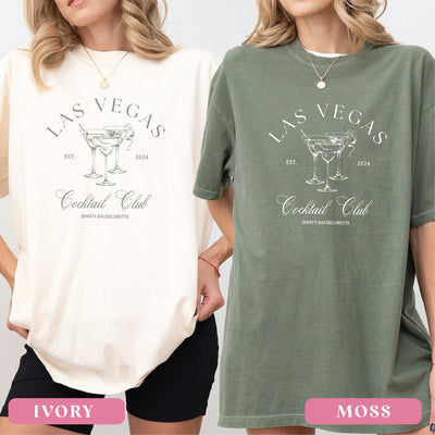 Las Vegas Cocktail Club Bachelorette T-Shirt - Bachelorette Party Shirts, Luxury Shirts, 1717 Comfort Colors, Custom Bachelorette Shirts