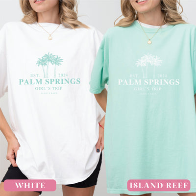 Palm Springs Girl's Trip Bachelorette T-Shirt - Bachelorette Party Shirts, Luxury Shirts, 1717 Comfort Colors, Custom Bachelorette Shirts