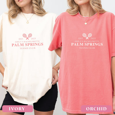 Tennis Club Bachelorette T-Shirt - Bachelorette Party Shirts, Luxury Shirts, 1717 Comfort Colors, Custom Bachelorette Shirts