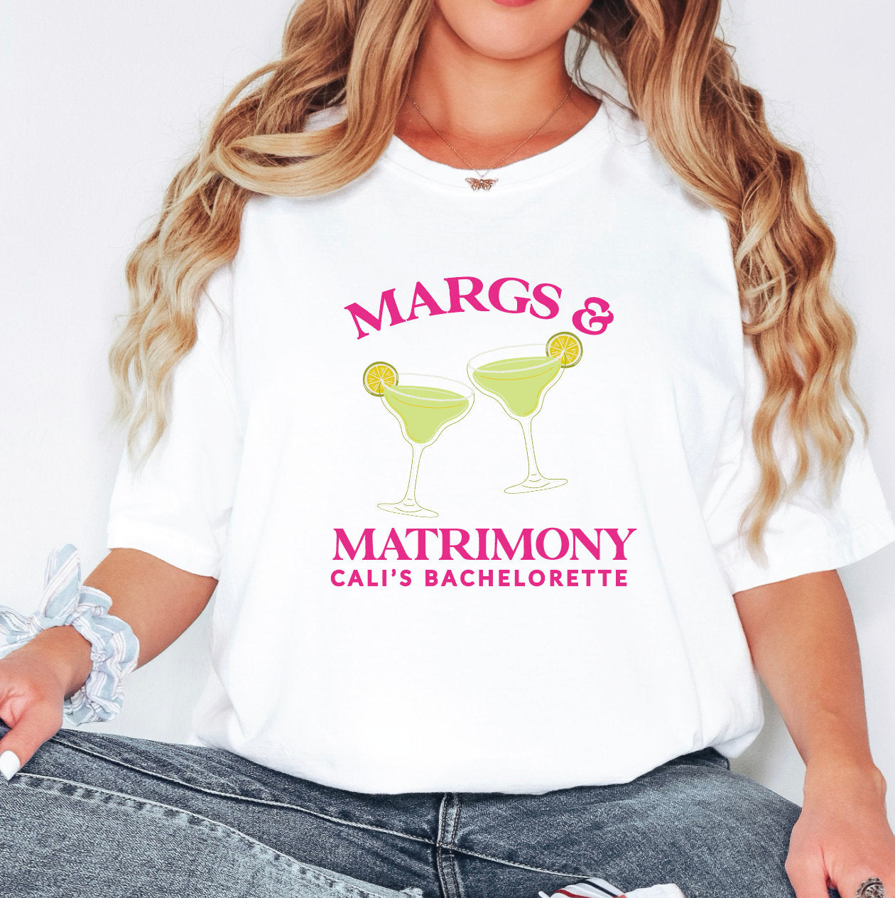 Margs & Matrimony Bachelorette T-Shirt - Bachelorette Party Shirts, Luxury Shirts, 1717 Comfort Colors, Custom Bachelorette Shirts