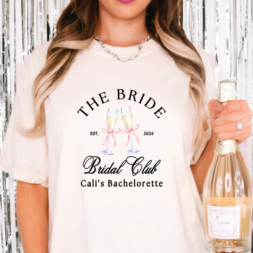 Personalized Bridal Club T-Shirt - Bachelorette Party Shirts, Luxury Shirts, 1717 Comfort Colors, Custom Bachelorette Shirts