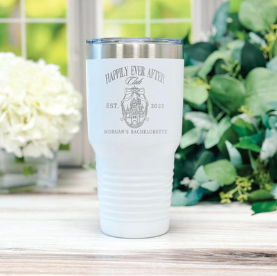 Happily Ever After Club Personalized Tumbler, Bridesmaid Gift Tumbler, Personalized Coffee Tumbler, Bachelorette Party Tumbler