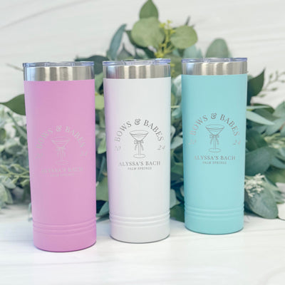 Bows and Babes Bachelorette Party Personalized Tumbler, Bridal Party Custom Tumbler