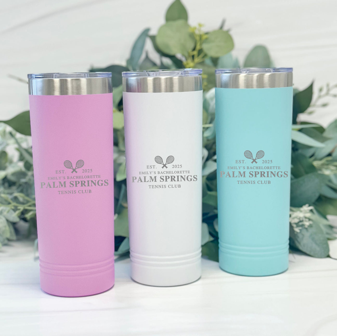 Tennis Club Bachelorette Party Personalized Tumbler, Bridal Party Custom Tumbler