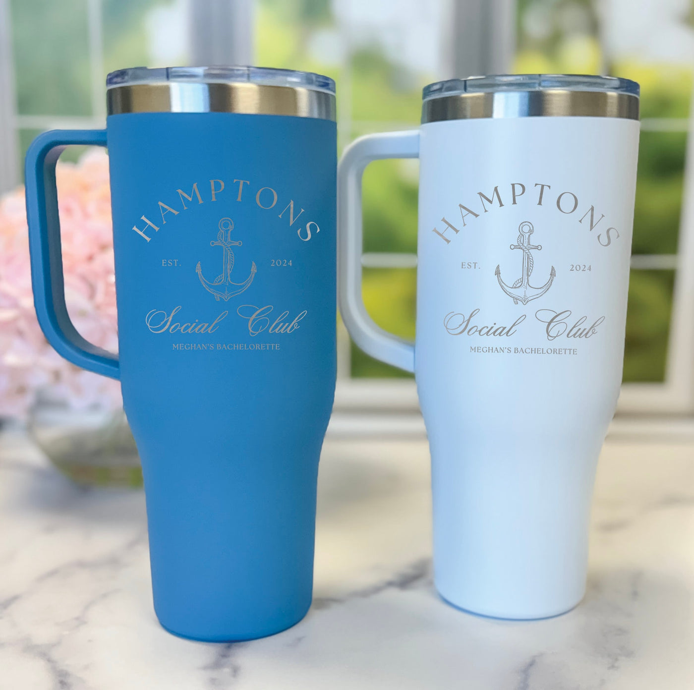 Nautical Social Club Bachelorette Party Personalized 40oz Tumbler - Custom Bridesmaid Tumbler, 40oz Tumbler with Handle and Straw