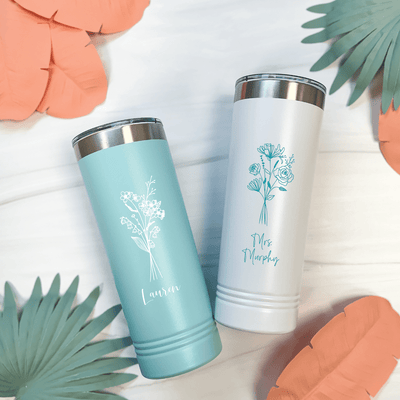 Birth Flower Personalized Printed Tumbler