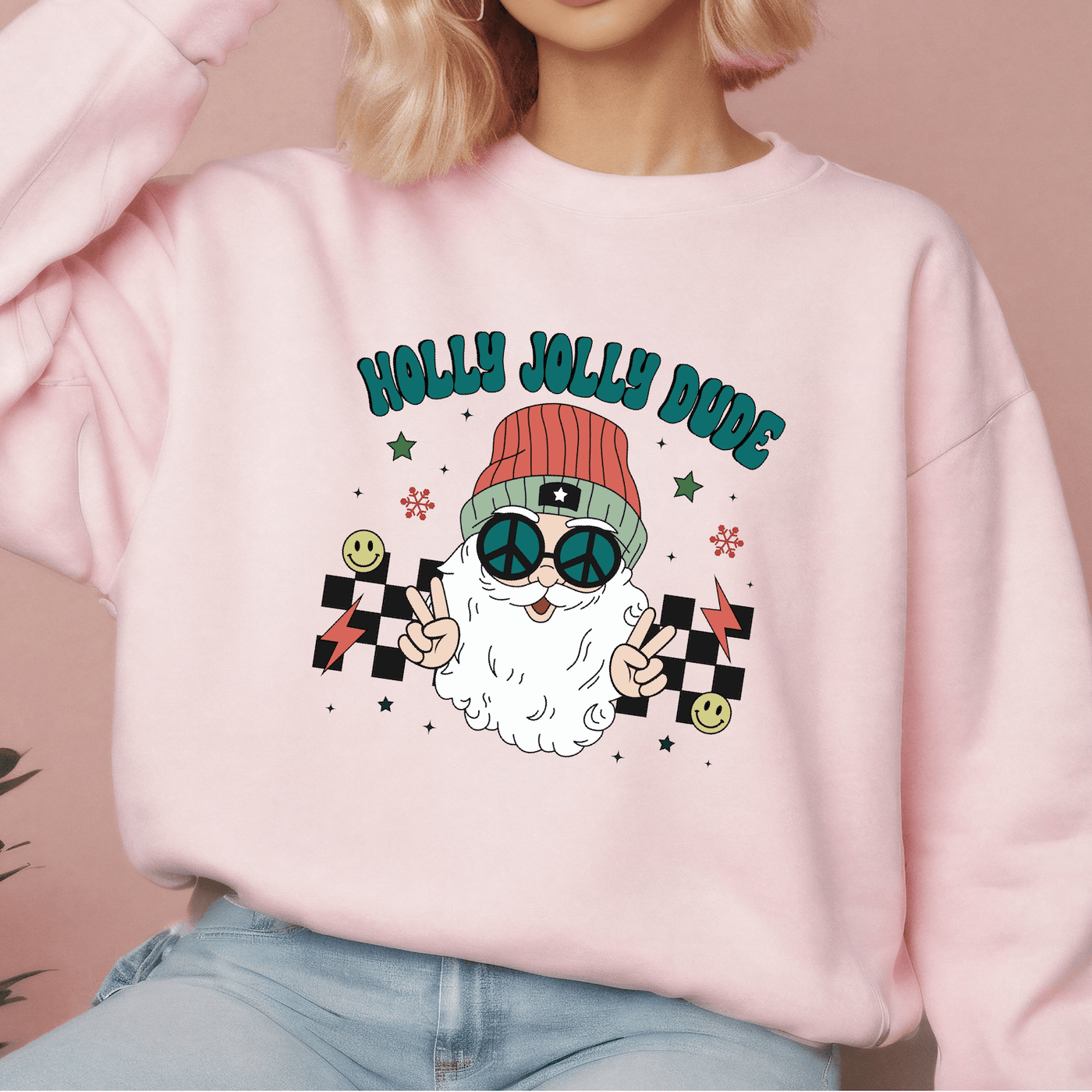 Holly Jolly Dude Sweatshirt - Barn Street Designs