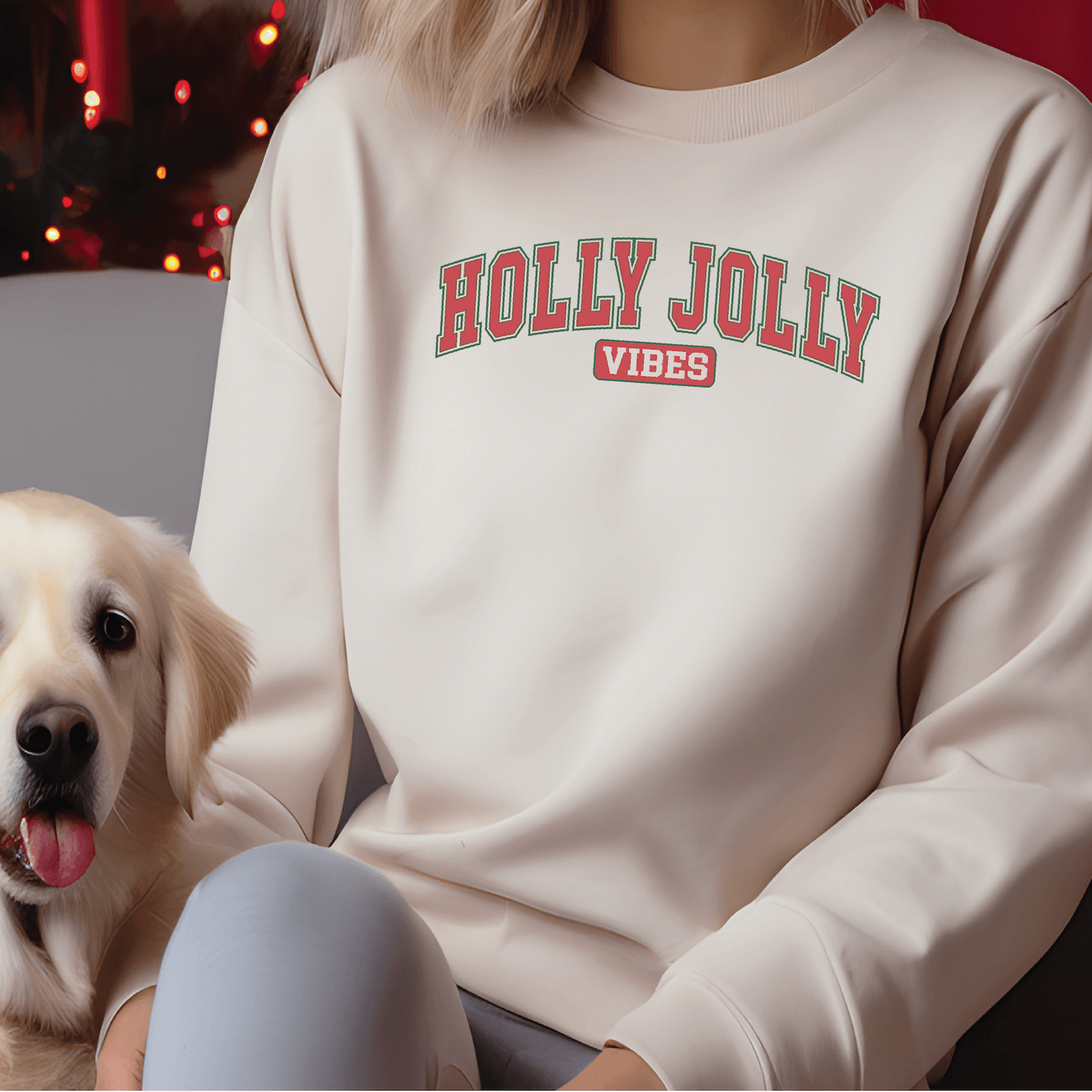 Holly Jolly Vibes Sweatshirt - Barn Street Designs