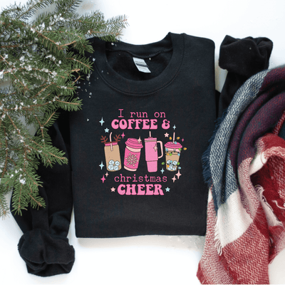 I Run on Coffee & Christmas Cheer Sweatshirt - Barn Street Designs