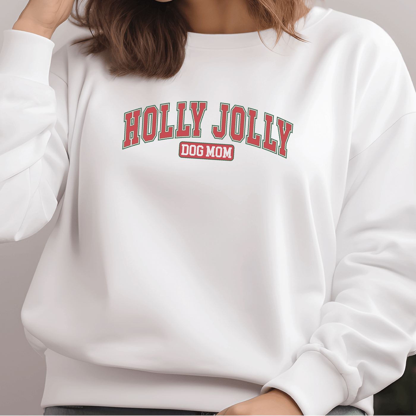 Holly Jolly Dog Mom Sweatshirt - Barn Street Designs