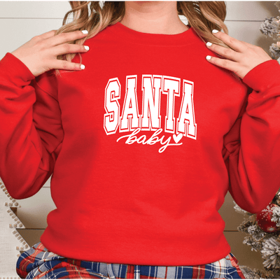 Santa Baby Christmas Sweatshirt - White - Barn Street Designs