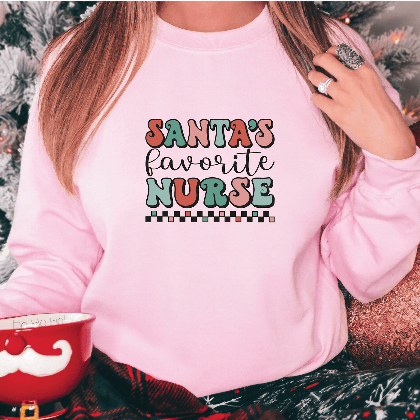 Santa's Favorite Nurse Sweatshirt - Barn Street Designs