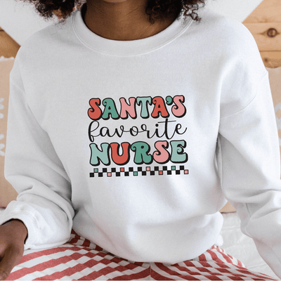 Santa's Favorite Nurse Sweatshirt - Barn Street Designs