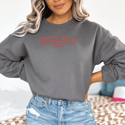 Holly Jolly Teacher Varsity Sweatshirt - Barn Street Designs