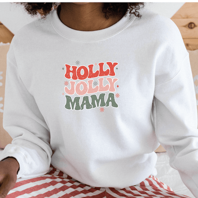 Holly Jolly Mama Retro Sweatshirt - Barn Street Designs