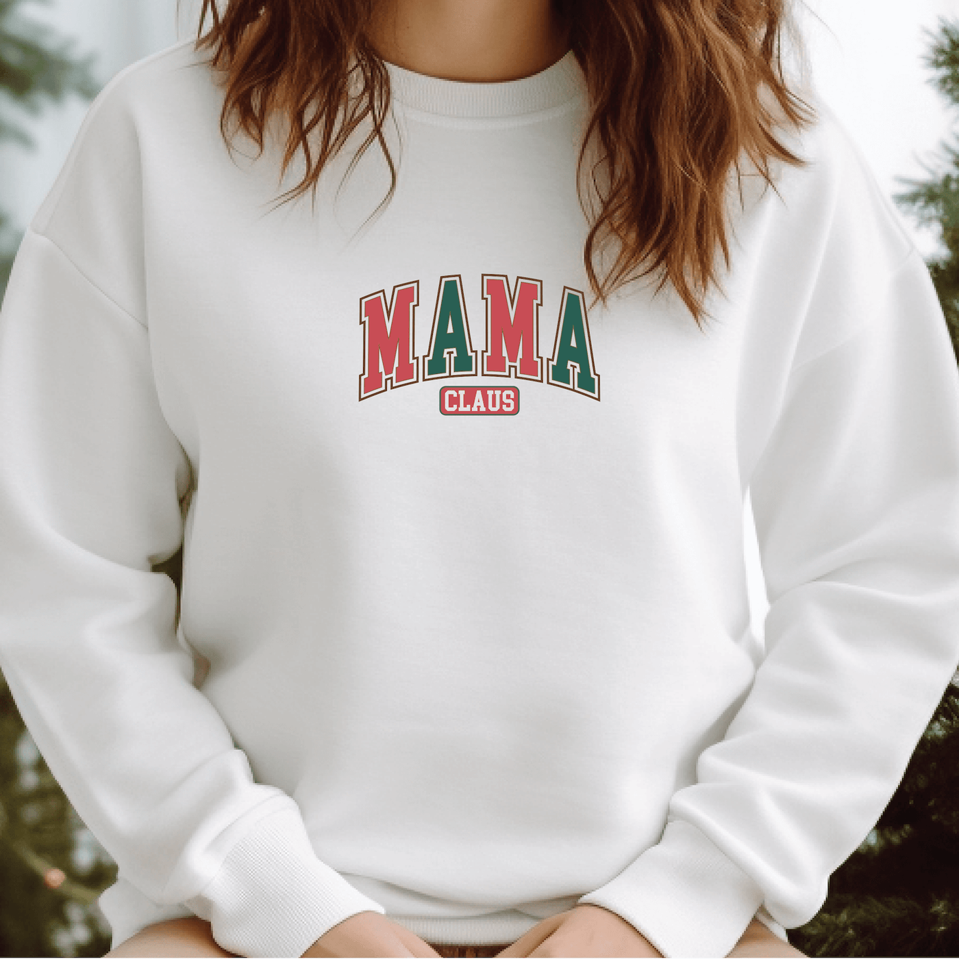Mama Claus Varsity Sweatshirt - Barn Street Designs